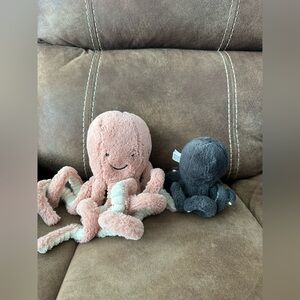 Two octopus jellycats